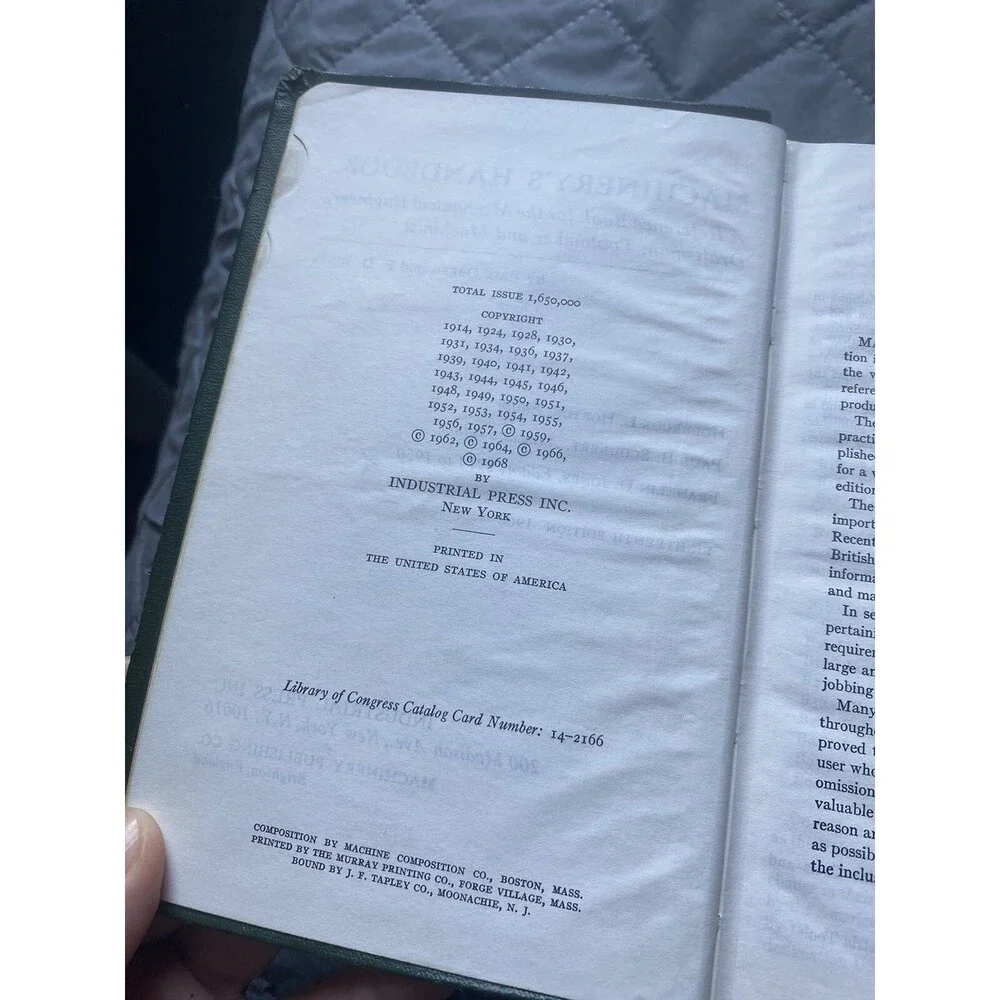 1968 Eighteenth 18th Edition Machinery's Handbook Industrial Press